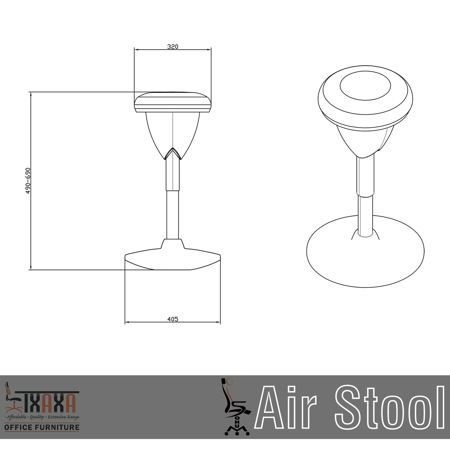 Sohum Air Sit Stand Stool 5 Year Warranty