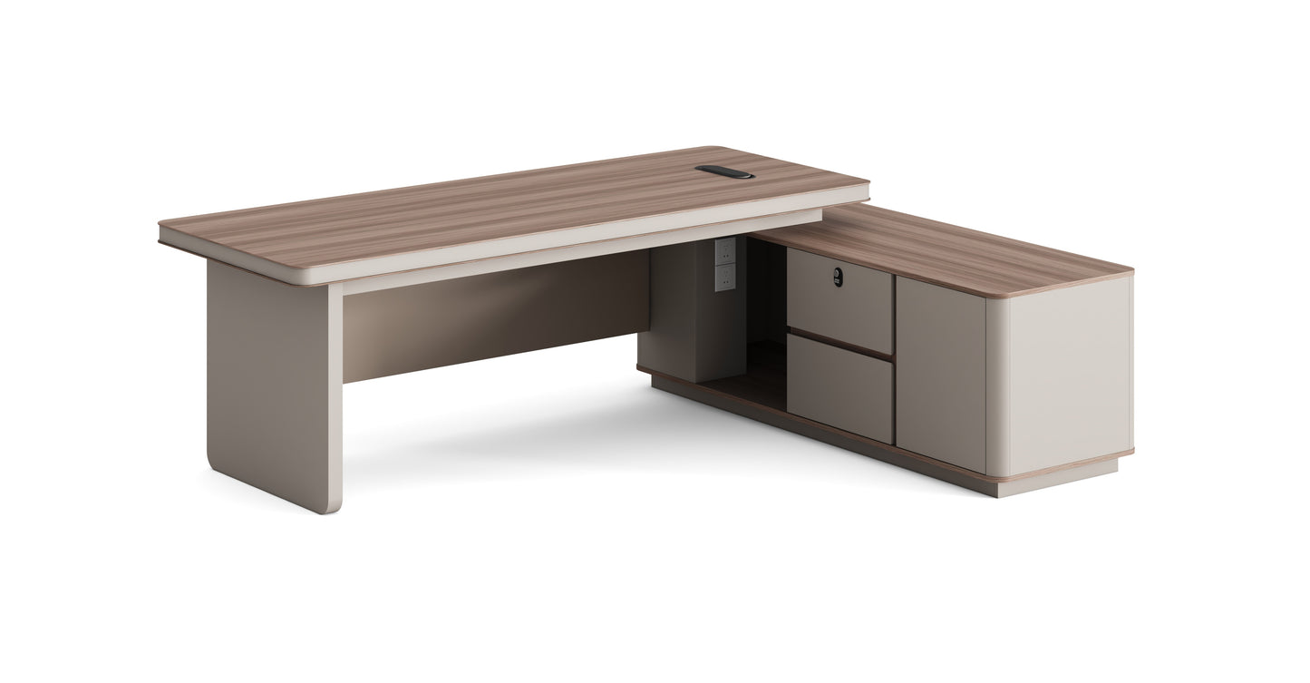 Dune 1800x1650 Office Desk with Sohum Plush Leatherette Office Chair 2015