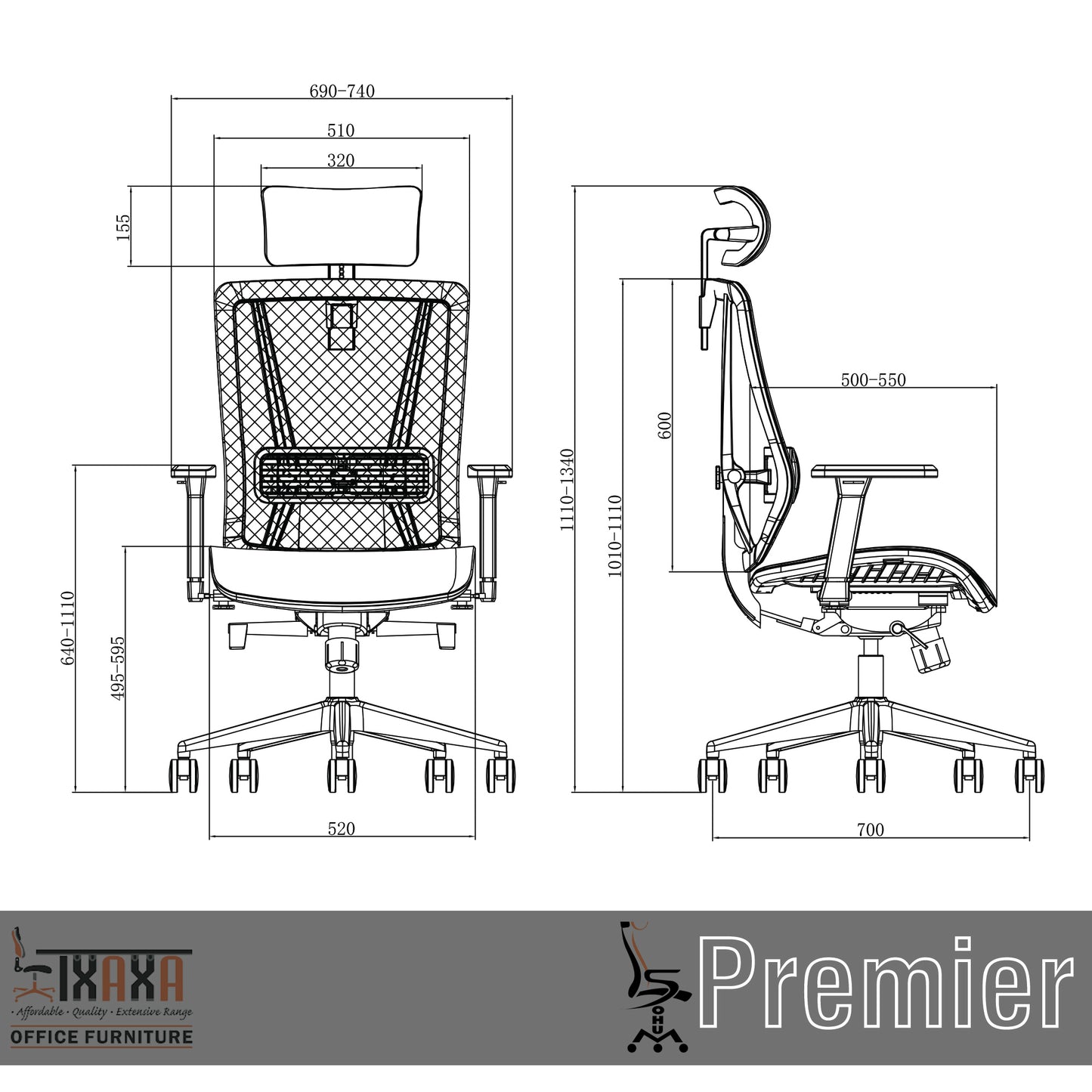 Sohum Premier Executive Mesh Ergonomic Office Chair 5 year Warranty