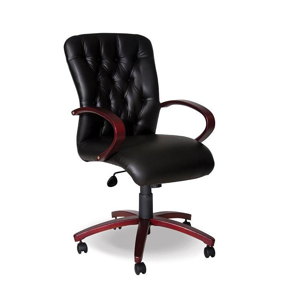 Adda Wood Managerial PU Mid Back Office Chair SA