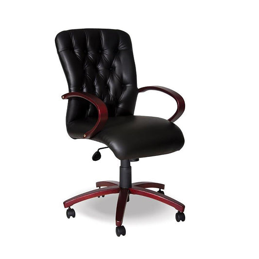 Adda Wood Managerial PU Mid Back Office Chair SA