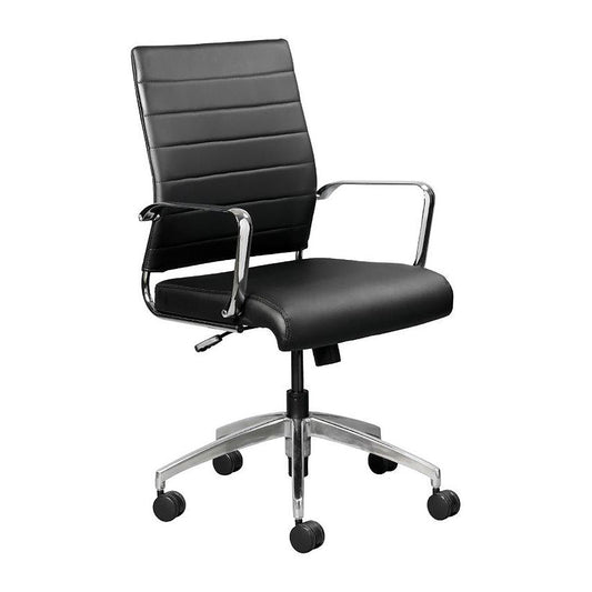 Class Chrome Executive Bonded Leather Mid Back Office Chair DT