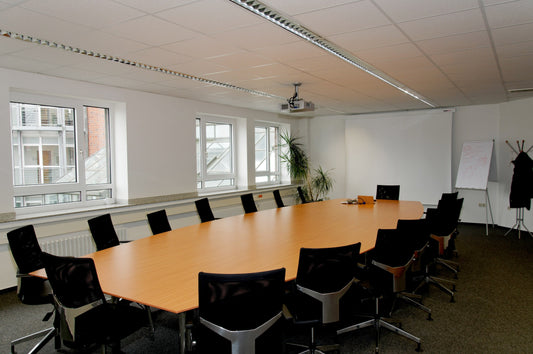 Office chairs in a boardroom 