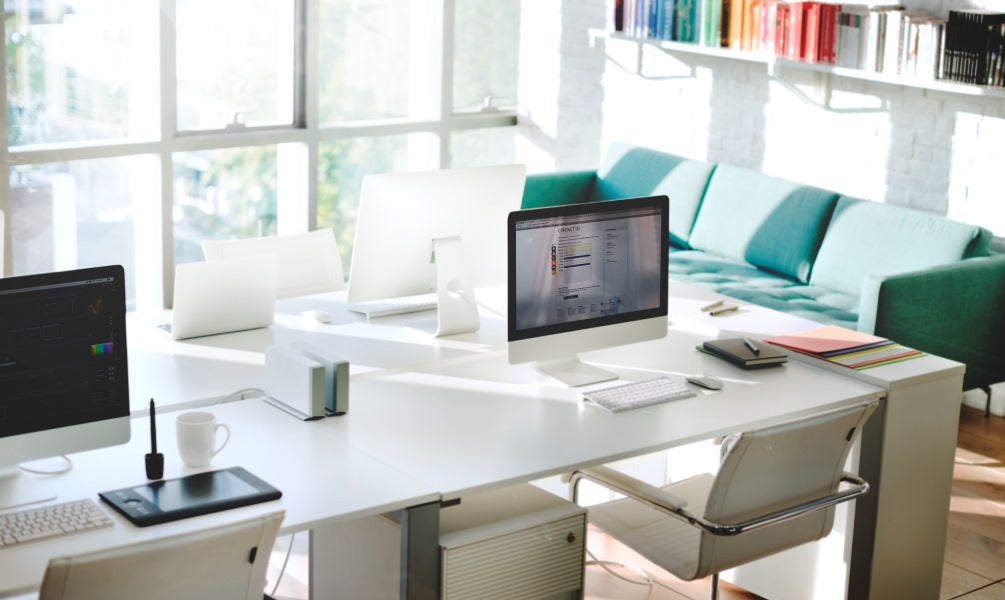 Well-decorated office space with a room workplace setup, inspiring office decor and innovative office setup ideas.