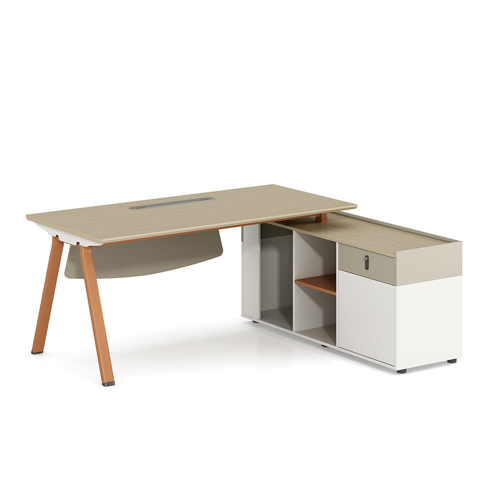CuetiQ Combo Managerial Office Desk + Operators Chair