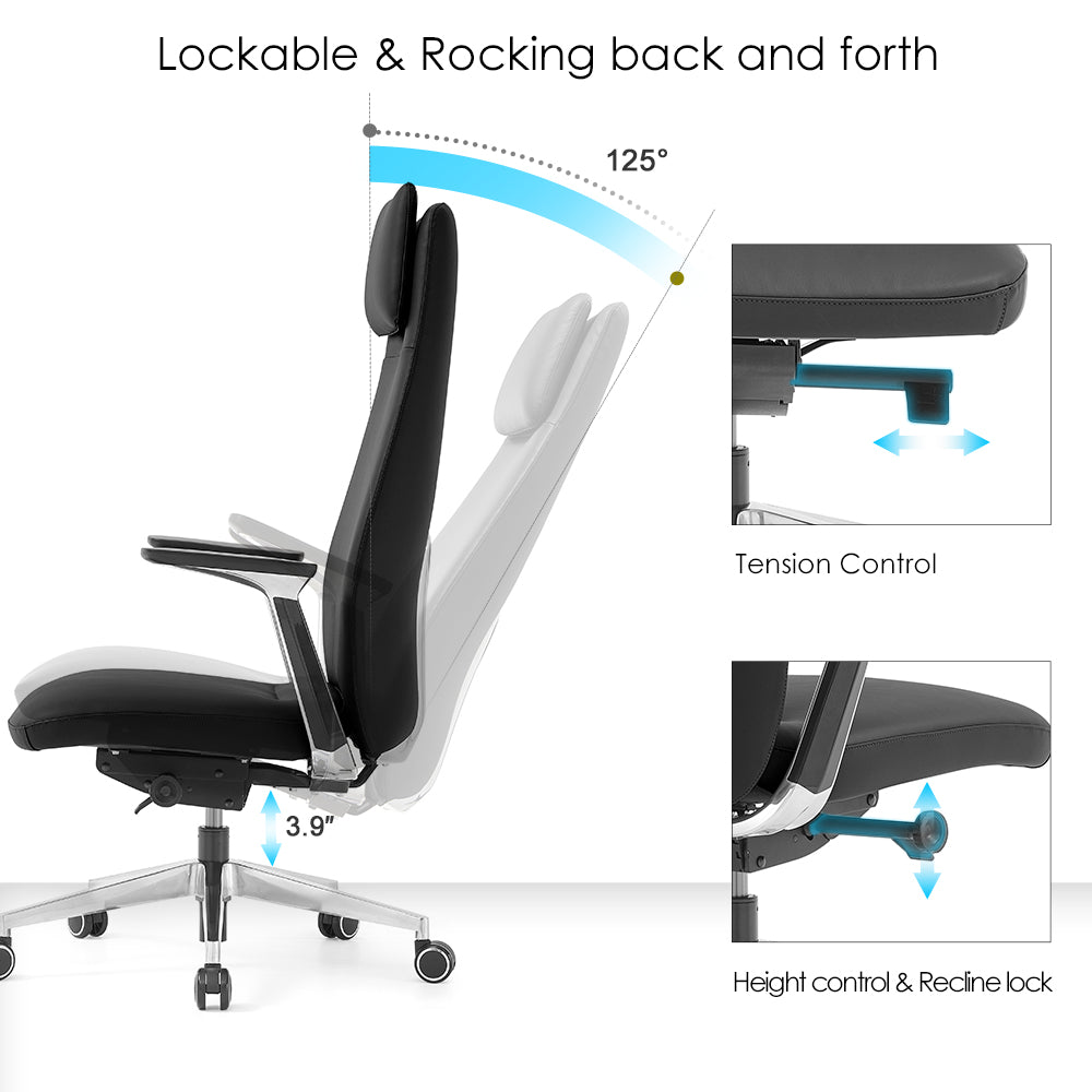 Sohum PU Leather E200 Managerial  Office Chair 3 year Warranty
