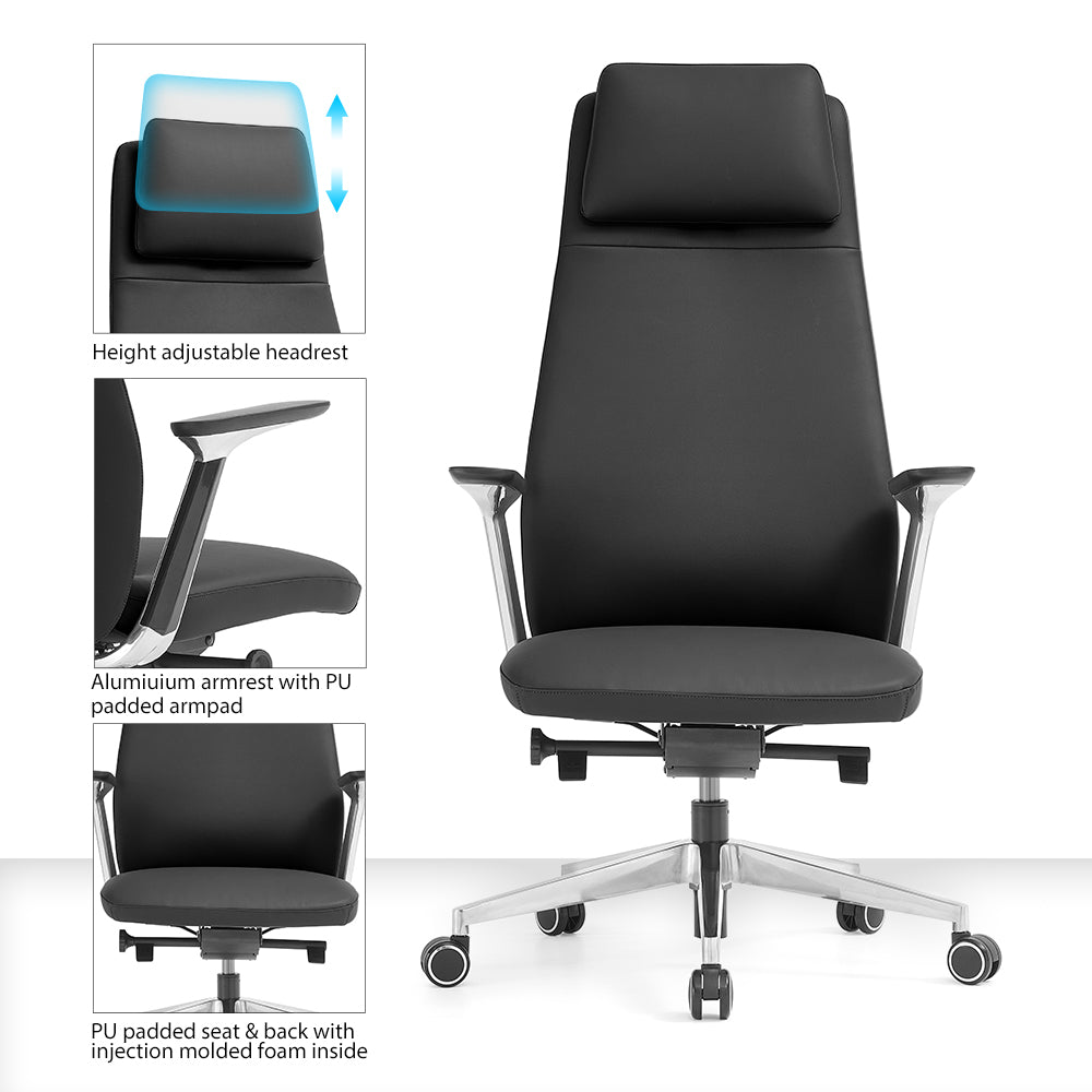 Sohum PU Leather E200 Managerial  Office Chair 3 year Warranty