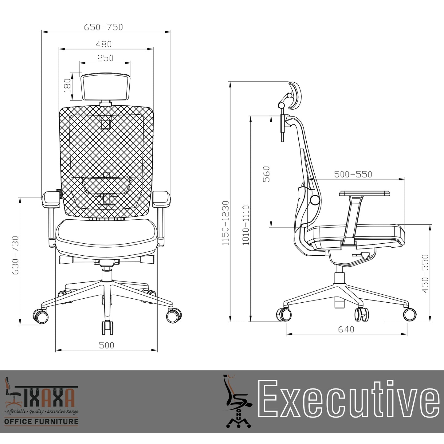 Sohum Executive Mesh Ergonomic Office Chair 5 Year Warranty