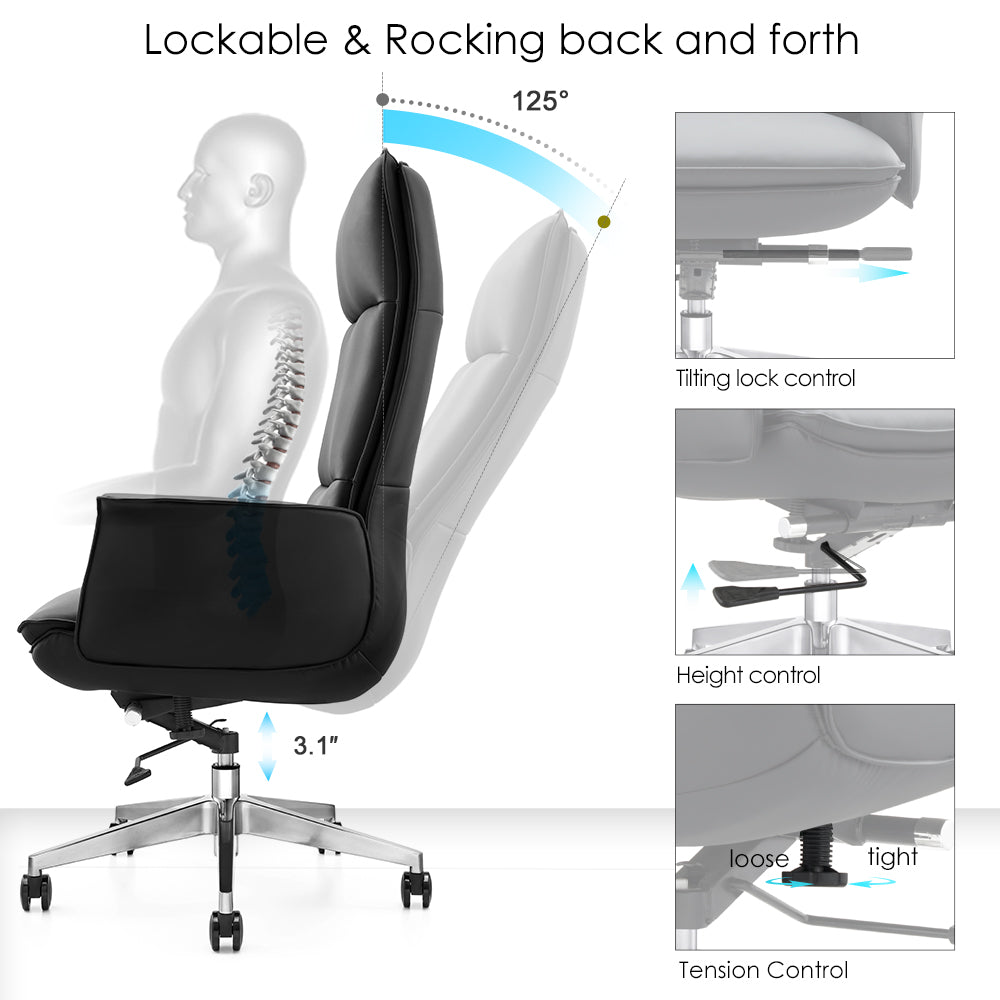 Sohum PU Leather K200 Managerial Office Chair 3 year Warranty