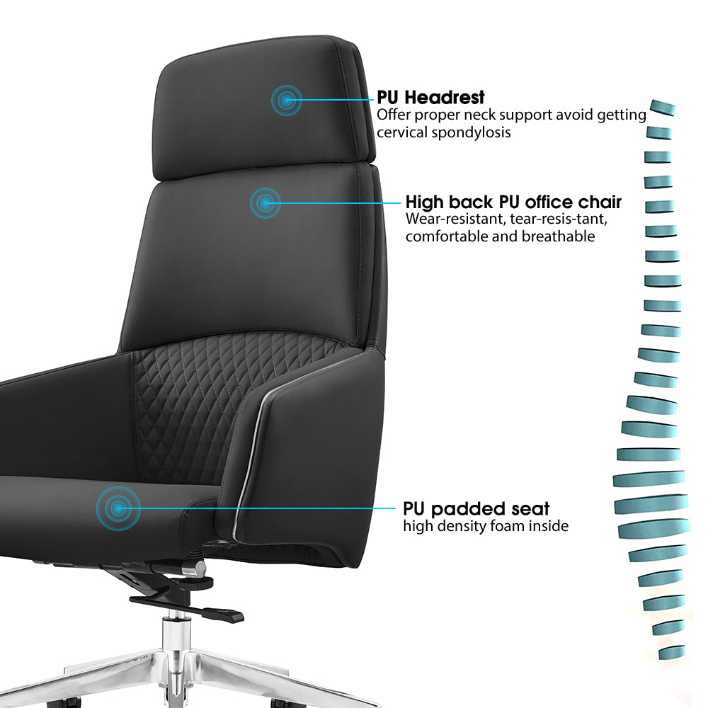 Sohum PU Leather N200 Managerial  Office Chair 3 year Warranty
