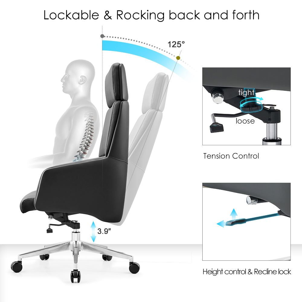 Sohum PU Leather N200 Managerial  Office Chair 3 year Warranty