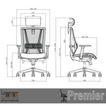 Sohum Premier Executive Fabric Ergonomic Office Chair 5 year Warranty