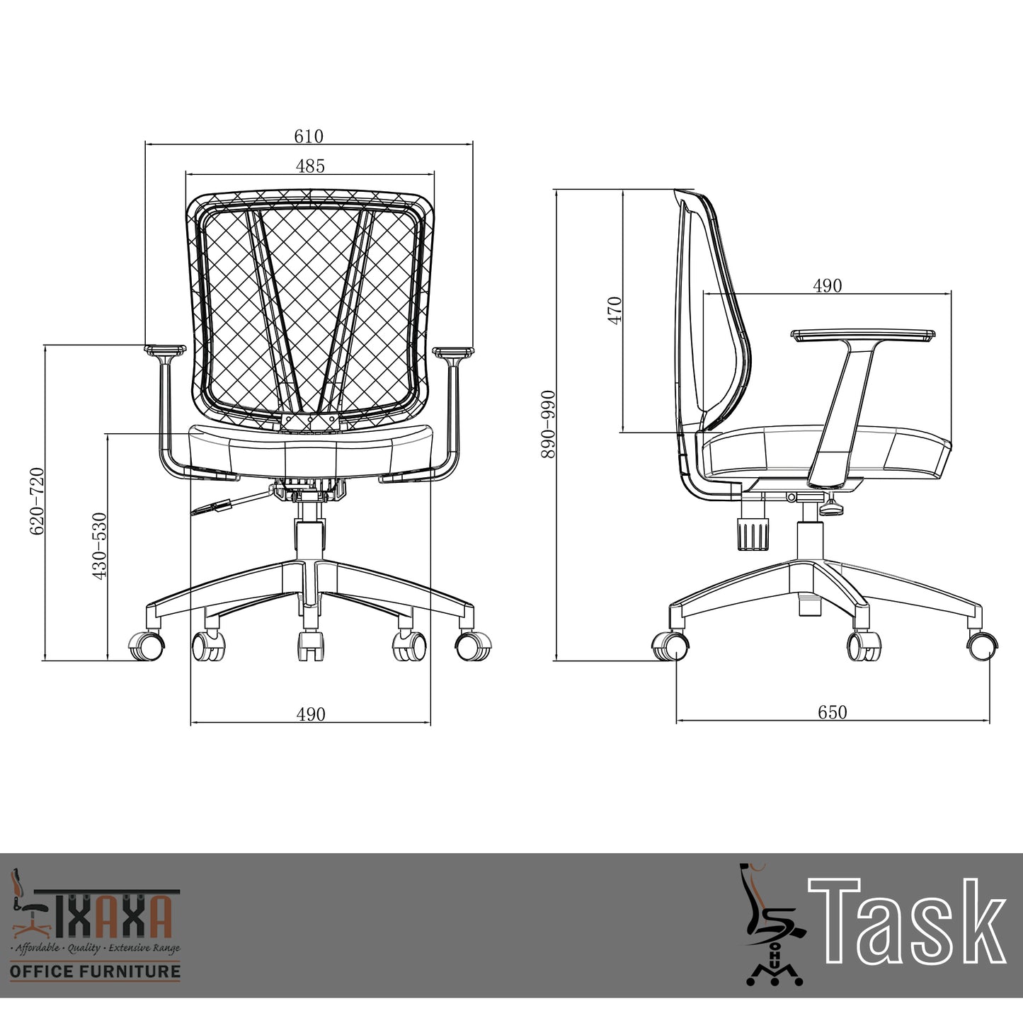 Sohum Task Mesh Office Chair 5 Year Warranty