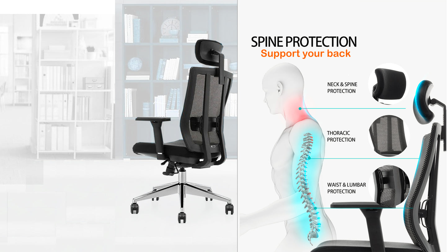 SohTiQ 18 Combo (Waltiq 1.8m Desk with Sohum Managerial Mesh Office Chair)
