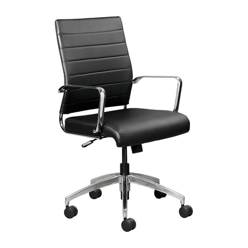 Class Chrome Executive Bonded Leather Mid Back Office Chair