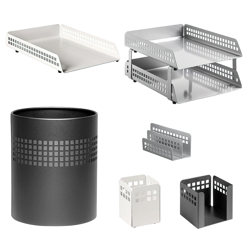 Squared Perforated Metal Desk Set KT