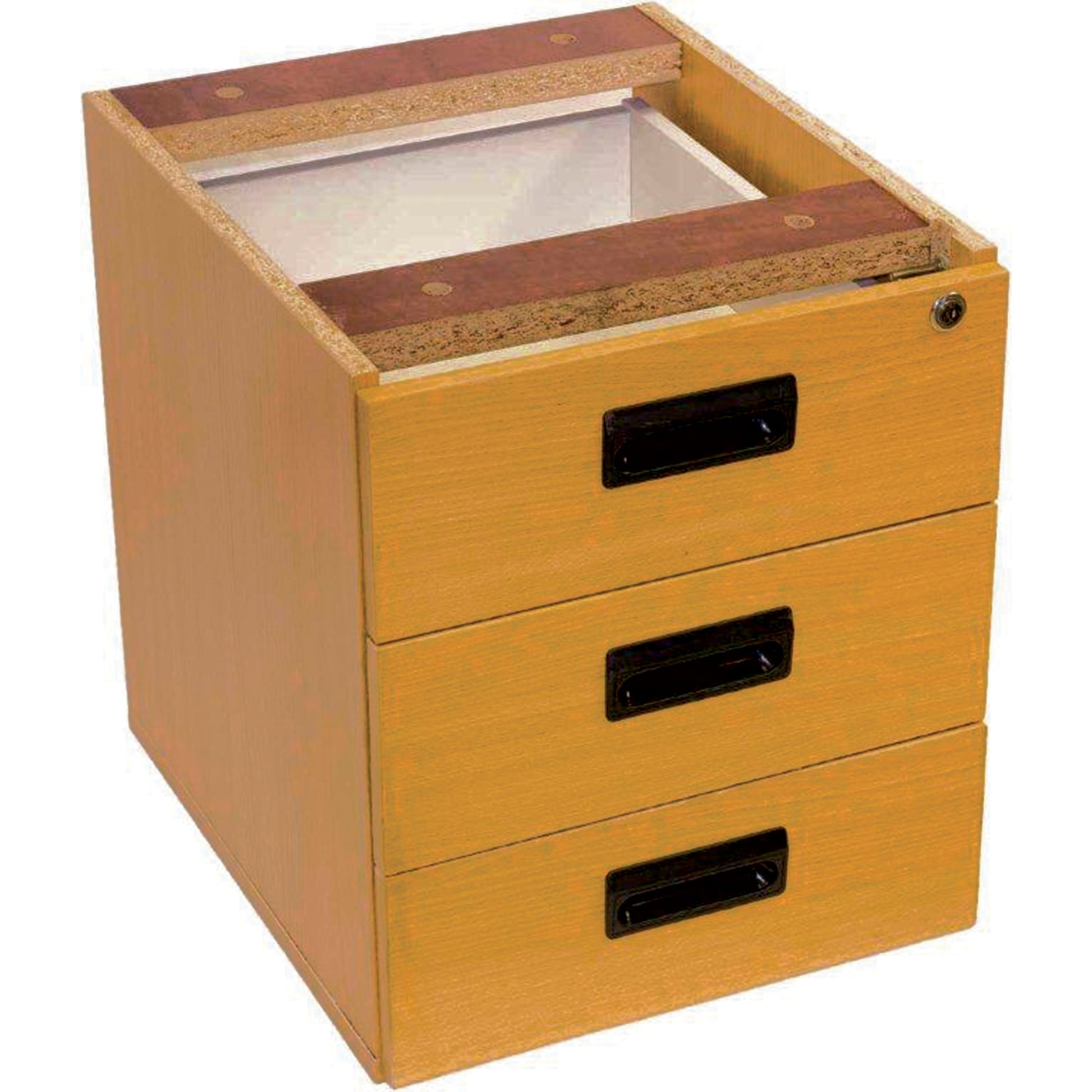 ST FP3 3 Drawer Fixed Office Desk Hung Pedestel IX