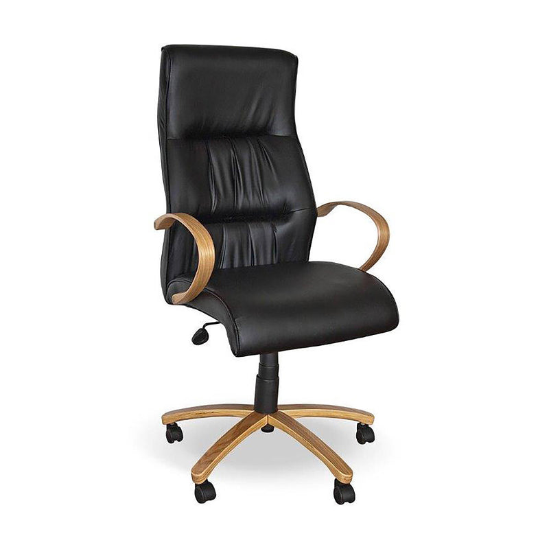 Salvador Wood Executive Leather High Back Office Chair SA